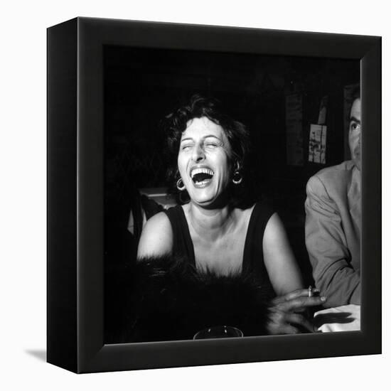 Anna Magnani Sitting Next to James Mason-null-Framed Premier Image Canvas