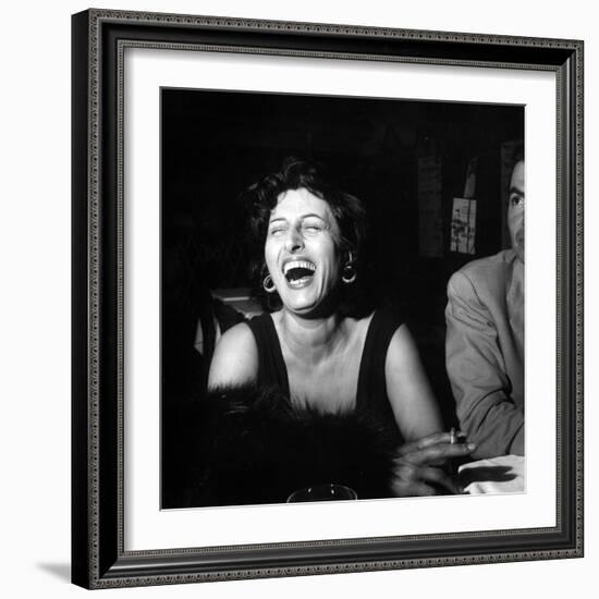 Anna Magnani Sitting Next to James Mason-null-Framed Photographic Print