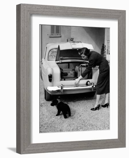 Anna Maria Ferrero Beside an Alfa Romeo Giulietta-Mario de Biasi-Framed Photographic Print