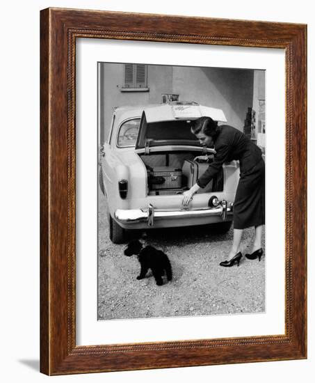 Anna Maria Ferrero Beside an Alfa Romeo Giulietta-Mario de Biasi-Framed Photographic Print