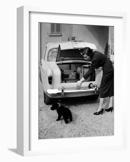 Anna Maria Ferrero Beside an Alfa Romeo Giulietta-Mario de Biasi-Framed Photographic Print