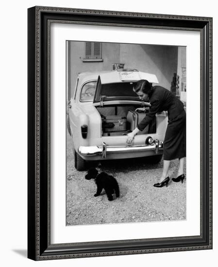 Anna Maria Ferrero Beside an Alfa Romeo Giulietta-Mario de Biasi-Framed Photographic Print