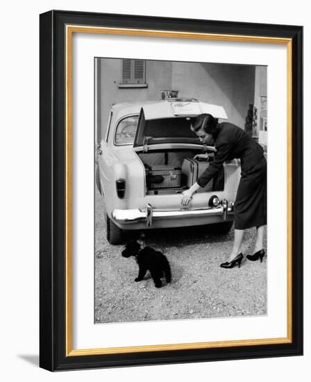 Anna Maria Ferrero Beside an Alfa Romeo Giulietta-Mario de Biasi-Framed Photographic Print