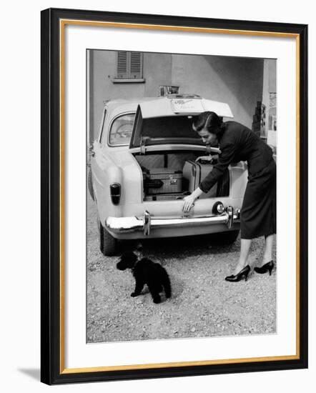 Anna Maria Ferrero Beside an Alfa Romeo Giulietta-Mario de Biasi-Framed Photographic Print