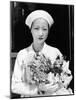 Anna May Wong Arriving in Hollywood in a Travelling Costume of White Herringbone Linen-null-Mounted Photo