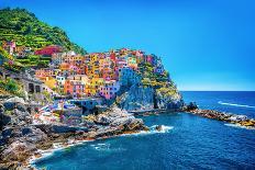 Beautiful Colorful Cityscape on the Mountains over Mediterranean Sea, Europe, Cinque Terre, Traditi-Anna Om-Photographic Print