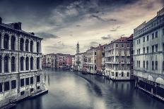 Beautiful Venice Cityscape, Vintage Style Photo of a Gorgeous Water Canal, Traditional Venetian Str-Anna Omelchenko-Photographic Print