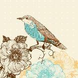 Easter Vector Background with Colorful Birds and Flowers-Anna Paff-Art Print