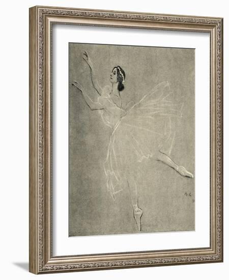 Anna Pavlova in ballet Les sylphides by F Chopin-Valentin Aleksandrovich Serov-Framed Giclee Print