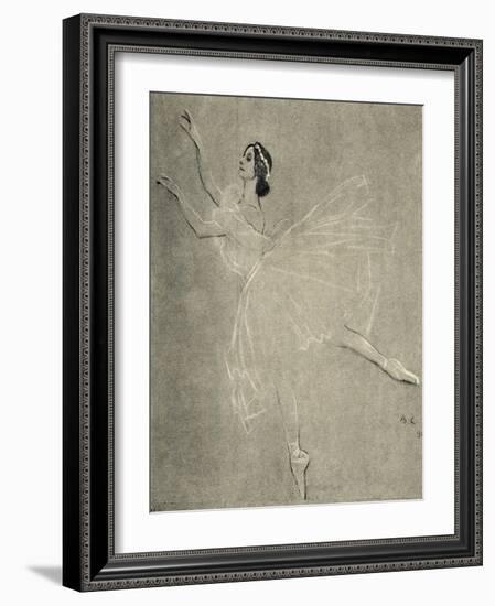 Anna Pavlova in ballet Les sylphides by F Chopin-Valentin Aleksandrovich Serov-Framed Giclee Print