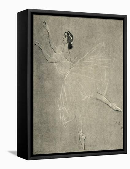 Anna Pavlova in ballet Les sylphides by F Chopin-Valentin Aleksandrovich Serov-Framed Premier Image Canvas