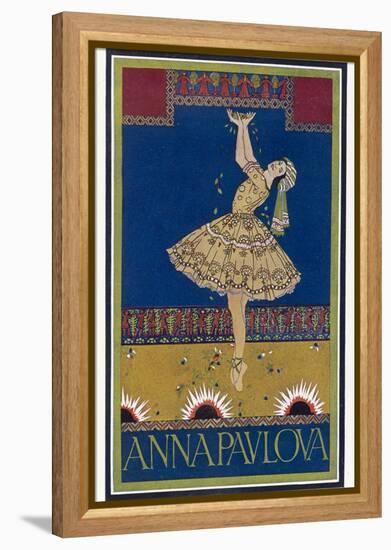 Anna Pavlova Russian Ballet Dancer on Stage in 1912-R. Vaughan-Framed Premier Image Canvas