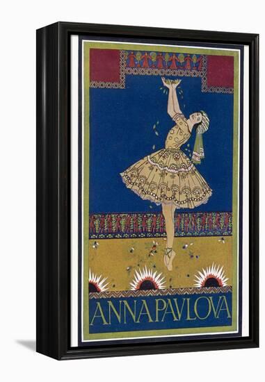 Anna Pavlova Russian Ballet Dancer on Stage in 1912-R. Vaughan-Framed Premier Image Canvas