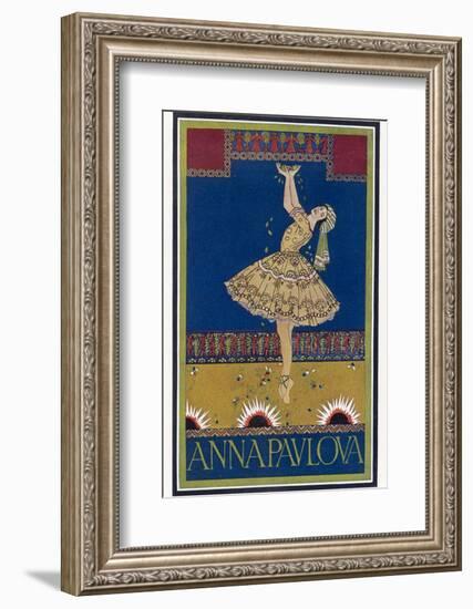 Anna Pavlova Russian Ballet Dancer on Stage in 1912-R. Vaughan-Framed Photographic Print