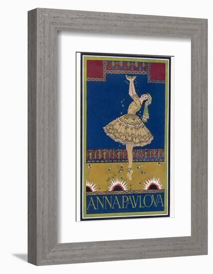 Anna Pavlova Russian Ballet Dancer on Stage in 1912-R. Vaughan-Framed Photographic Print