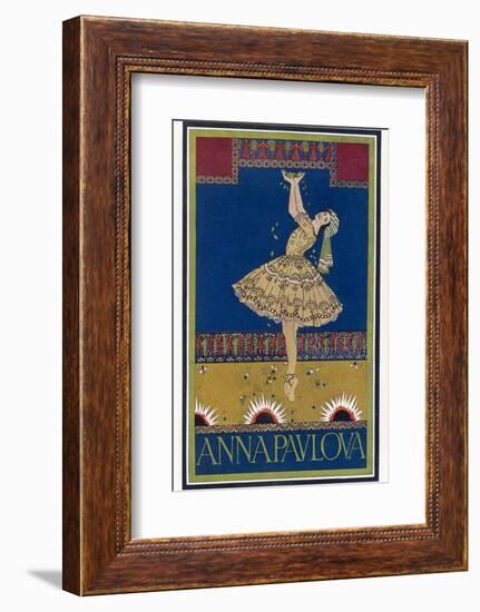 Anna Pavlova Russian Ballet Dancer on Stage in 1912-R. Vaughan-Framed Photographic Print