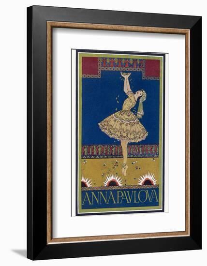 Anna Pavlova Russian Ballet Dancer on Stage in 1912-R. Vaughan-Framed Photographic Print