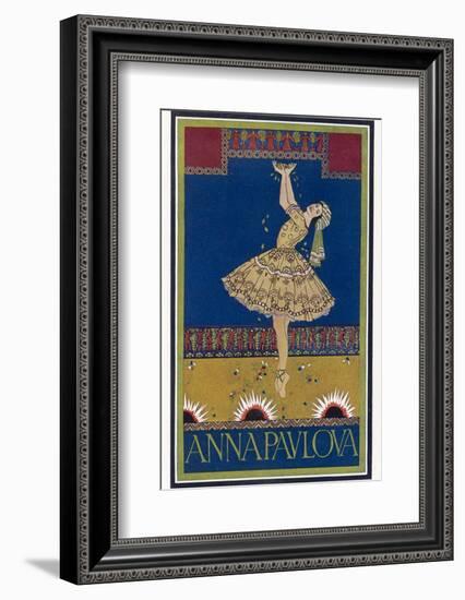 Anna Pavlova Russian Ballet Dancer on Stage in 1912-R. Vaughan-Framed Photographic Print