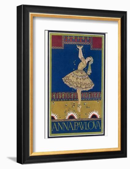 Anna Pavlova Russian Ballet Dancer on Stage in 1912-R. Vaughan-Framed Photographic Print