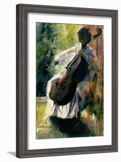 Anna Playing the Cello-John Lidzey-Framed Giclee Print