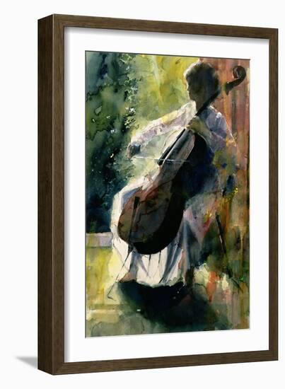 Anna Playing the Cello-John Lidzey-Framed Giclee Print