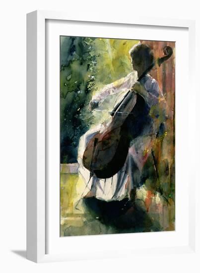 Anna Playing the Cello-John Lidzey-Framed Giclee Print