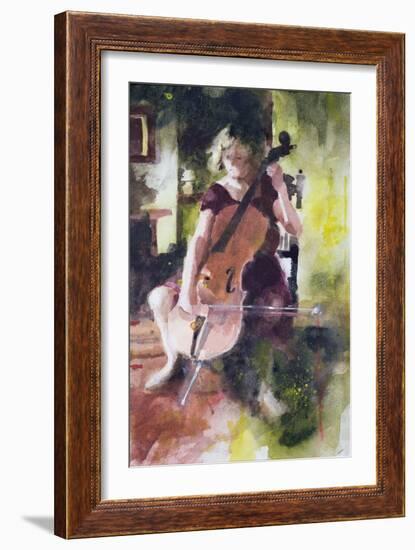 Anna Playing the Cello-John Lidzey-Framed Giclee Print
