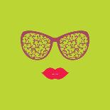 Vintage Hipster Background. Sunglasses and Mustache.-AnnaKukhmar-Art Print