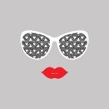 Hipster Lady. Accessories Hat, Sunglasses, Collar.-AnnaKukhmar-Art Print