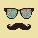 Vintage Hipster Background. Sunglasses Reflection Camera-AnnaKukhmar-Art Print