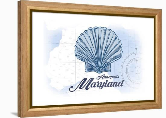 Annapolis, Maryland - Scallop Shell - Blue - Coastal Icon-Lantern Press-Framed Stretched Canvas