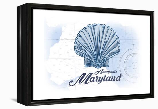 Annapolis, Maryland - Scallop Shell - Blue - Coastal Icon-Lantern Press-Framed Stretched Canvas