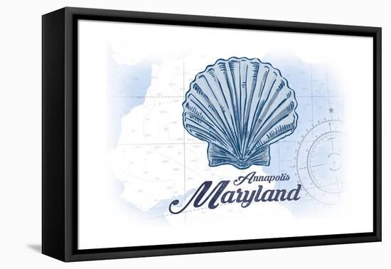 Annapolis, Maryland - Scallop Shell - Blue - Coastal Icon-Lantern Press-Framed Stretched Canvas