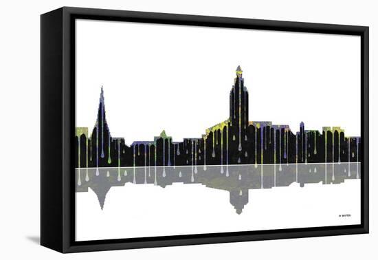 Annapolis Maryland Skyline BW 1-Marlene Watson-Framed Premier Image Canvas