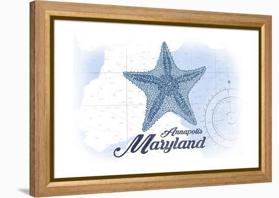 Annapolis, Maryland - Starfish - Blue - Coastal Icon-Lantern Press-Framed Stretched Canvas