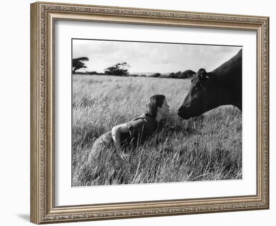 Anne and Aberdeen Angus-null-Framed Photographic Print