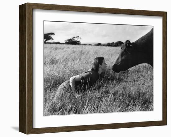 Anne and Aberdeen Angus-null-Framed Photographic Print
