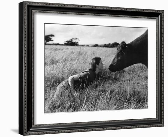 Anne and Aberdeen Angus--Framed Photographic Print