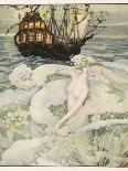 The Little Mermaid Watches a Ship-Anne Anderson-Photographic Print