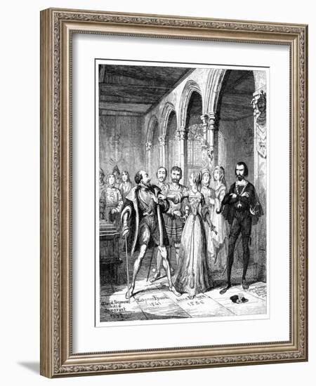 Anne Boleyn and Edward Seymour (1506-155), 19th Century-George Cruikshank-Framed Giclee Print