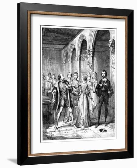 Anne Boleyn and Edward Seymour (1506-155), 19th Century-George Cruikshank-Framed Giclee Print