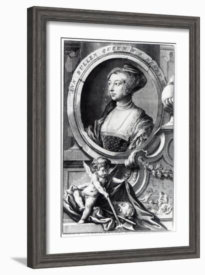 Anne Boleyn, Engraved by Jacobus Houbraken, 1738-Hans Holbein the Younger-Framed Giclee Print