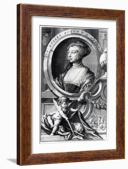 Anne Boleyn, Engraved by Jacobus Houbraken, 1738-Hans Holbein the Younger-Framed Giclee Print