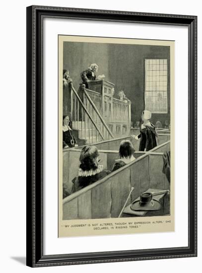 Anne Hutchinson, on Trial for Her Variance with Puritan Theology, 1630s-null-Framed Art Print