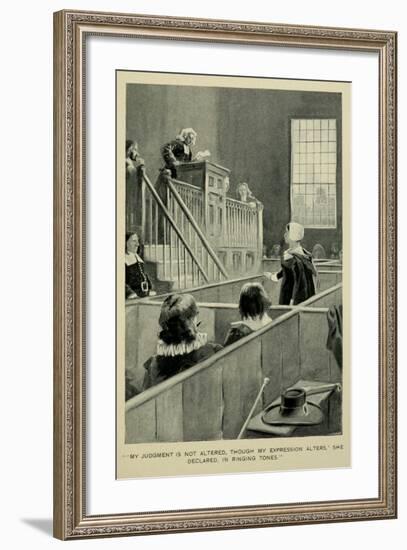 Anne Hutchinson, on Trial for Her Variance with Puritan Theology, 1630s-null-Framed Art Print