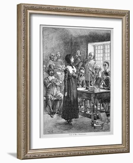 Anne Hutchinson on Trial for Offending the Puritan Clergy in Massachusetts (Litho)-American-Framed Giclee Print