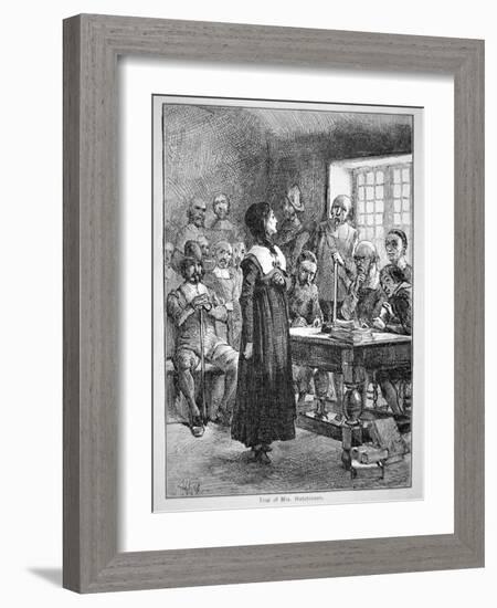 Anne Hutchinson on Trial for Offending the Puritan Clergy in Massachusetts (Litho)-American-Framed Giclee Print