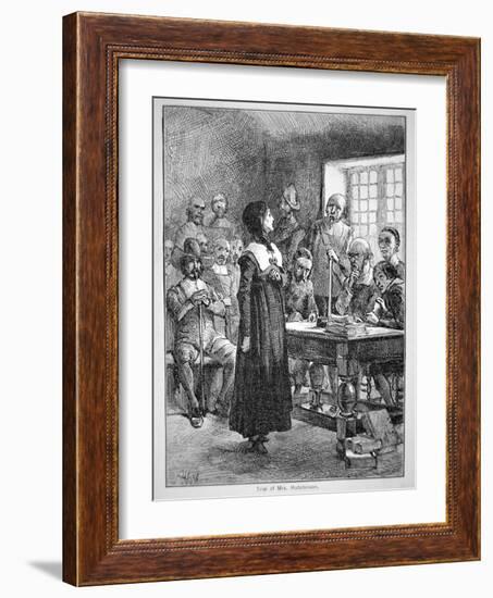 Anne Hutchinson on Trial for Offending the Puritan Clergy in Massachusetts (Litho)-American-Framed Giclee Print