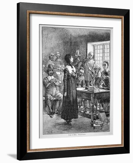 Anne Hutchinson on Trial for Offending the Puritan Clergy in Massachusetts (Litho)-American-Framed Giclee Print