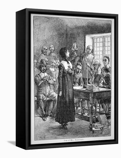 Anne Hutchinson on Trial for Offending the Puritan Clergy in Massachusetts (Litho)-American-Framed Premier Image Canvas